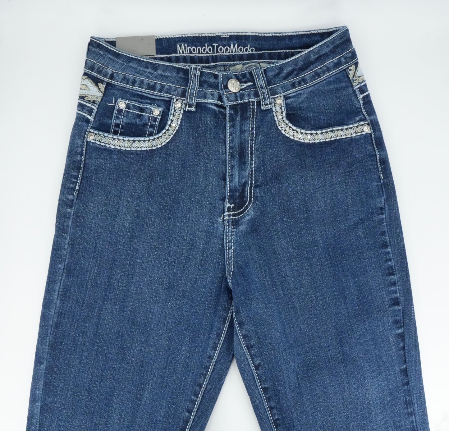 Miranda Top Moda Bling Cross Pocket Dark Blue Bootcut Jean