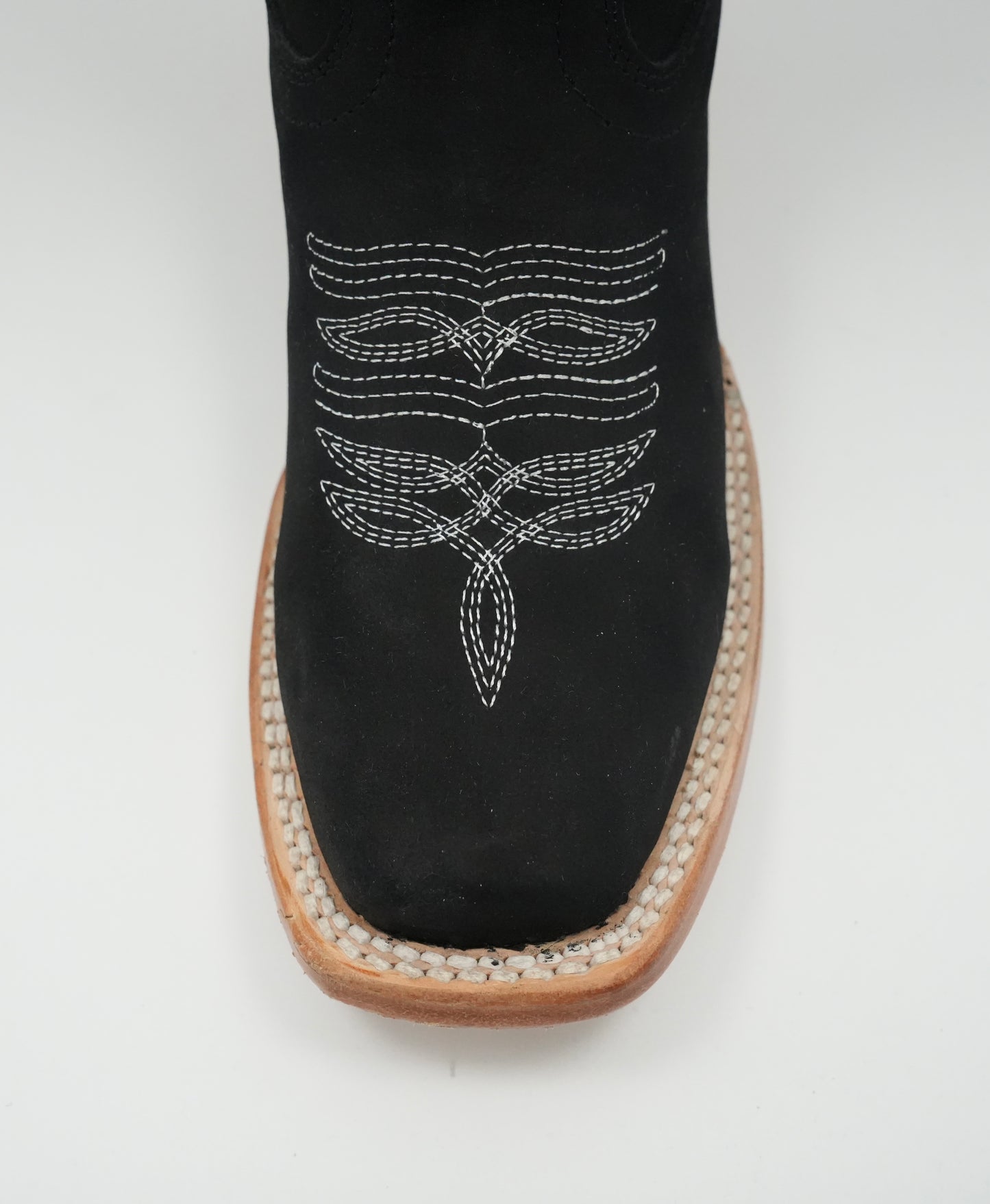 Stephy Women's Nobuck Black Floral Square Toe Boot