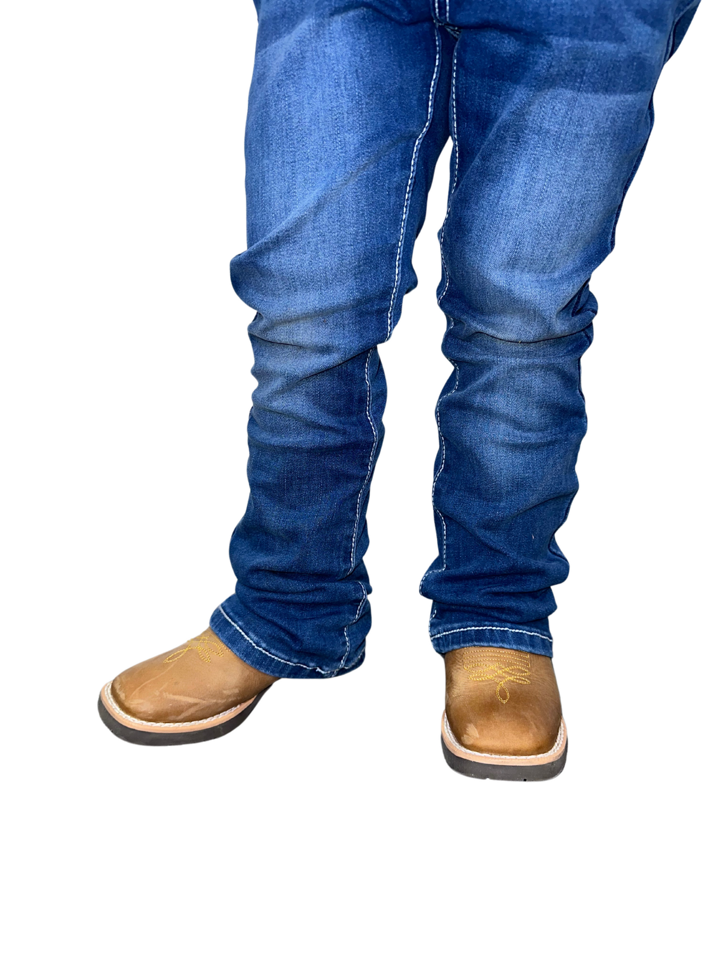 Girl's Miranda Bling Ace Pocket Indigo Bootcut Jean