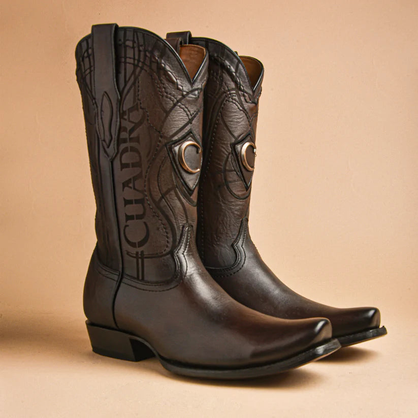 Cuadra Men's Engraved Brown Leather Boot
