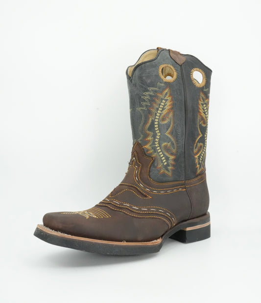 Potro Rebelde Men's Western Crazy Brown Square Toe Boot
