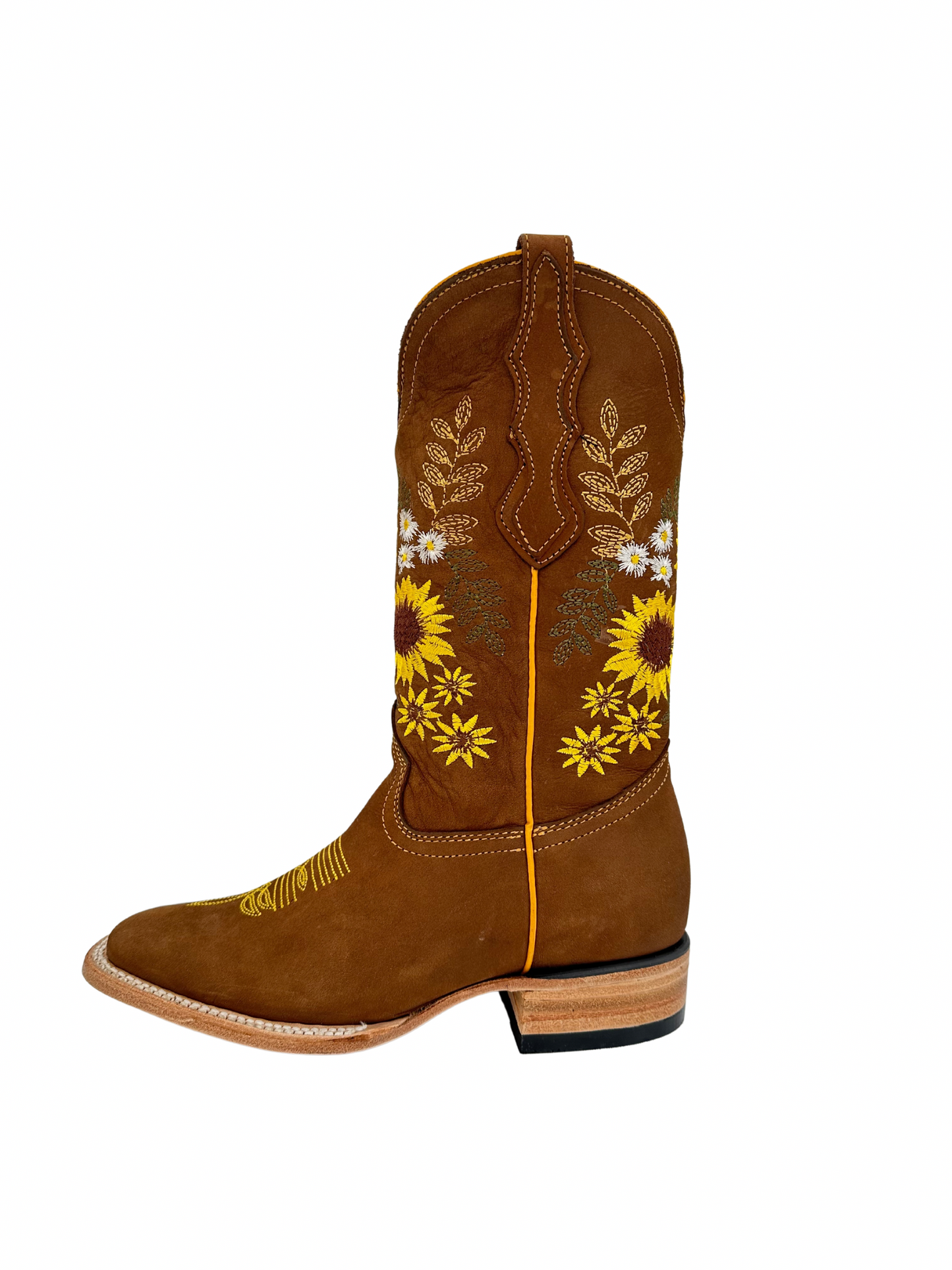 White Diamond Women's Honey Sunflower Square Toe Leather Boot