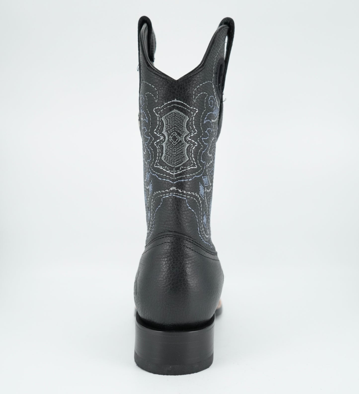 Wild West Men’s Grisly Black Leather Wide Square Toe Boot