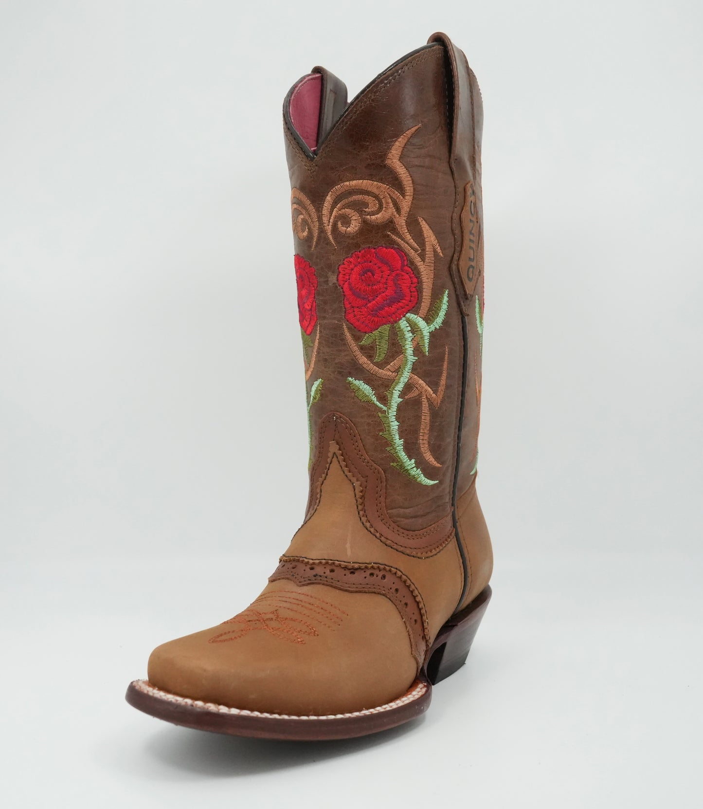 Quincy Women's Embroidered Crazy Honey Square Toe Boot