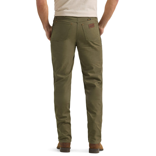 Wrangler Men's Cowboy Cut Regular Fit Canvas Jean - Olive Green
