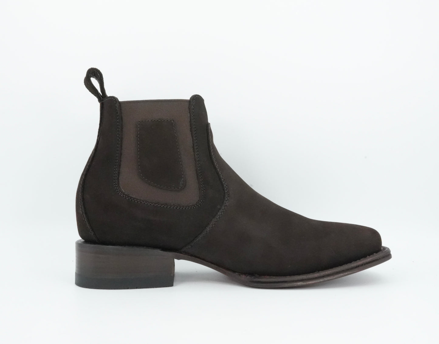 Vestigium Jr’s Nobuck Dark Brown Square Toe Short Boot