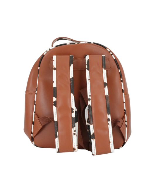 Wrangler Cow Print Backpack With Coin Pouch - Brown