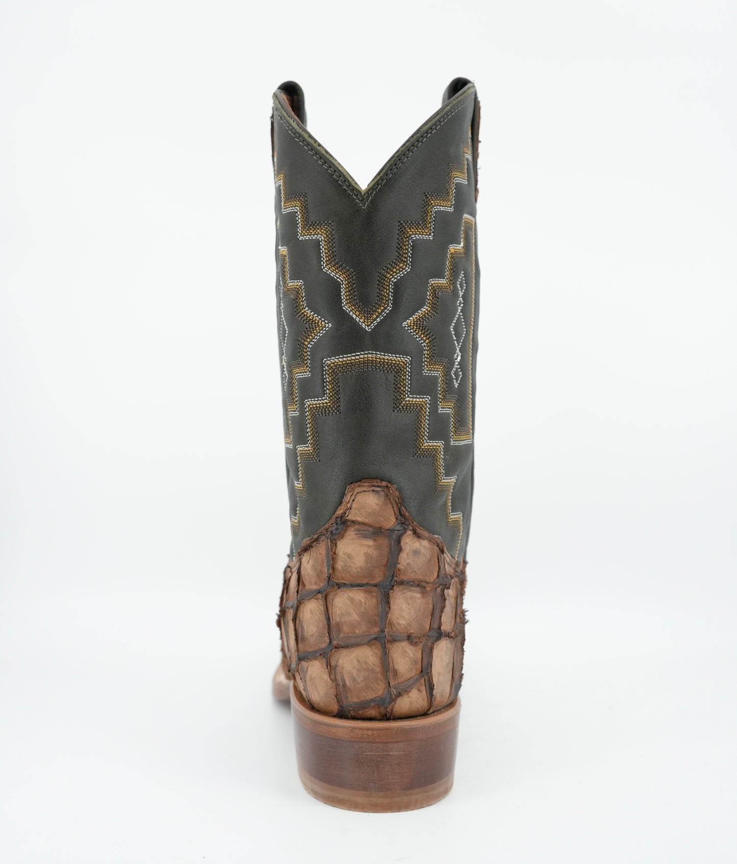 Tony Lama Men's Leviathan Chocolate Pirarucu Wide Square Toe