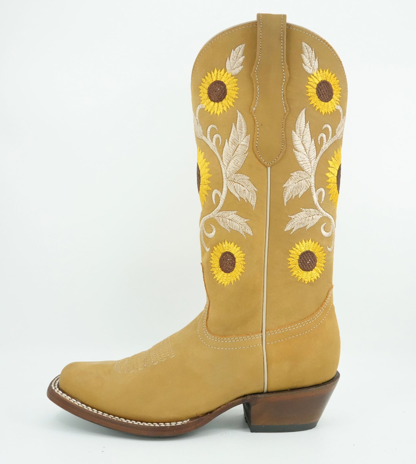 Centenario Women's Miel Embroidered Sunflowers Narrow Square Toe Boot