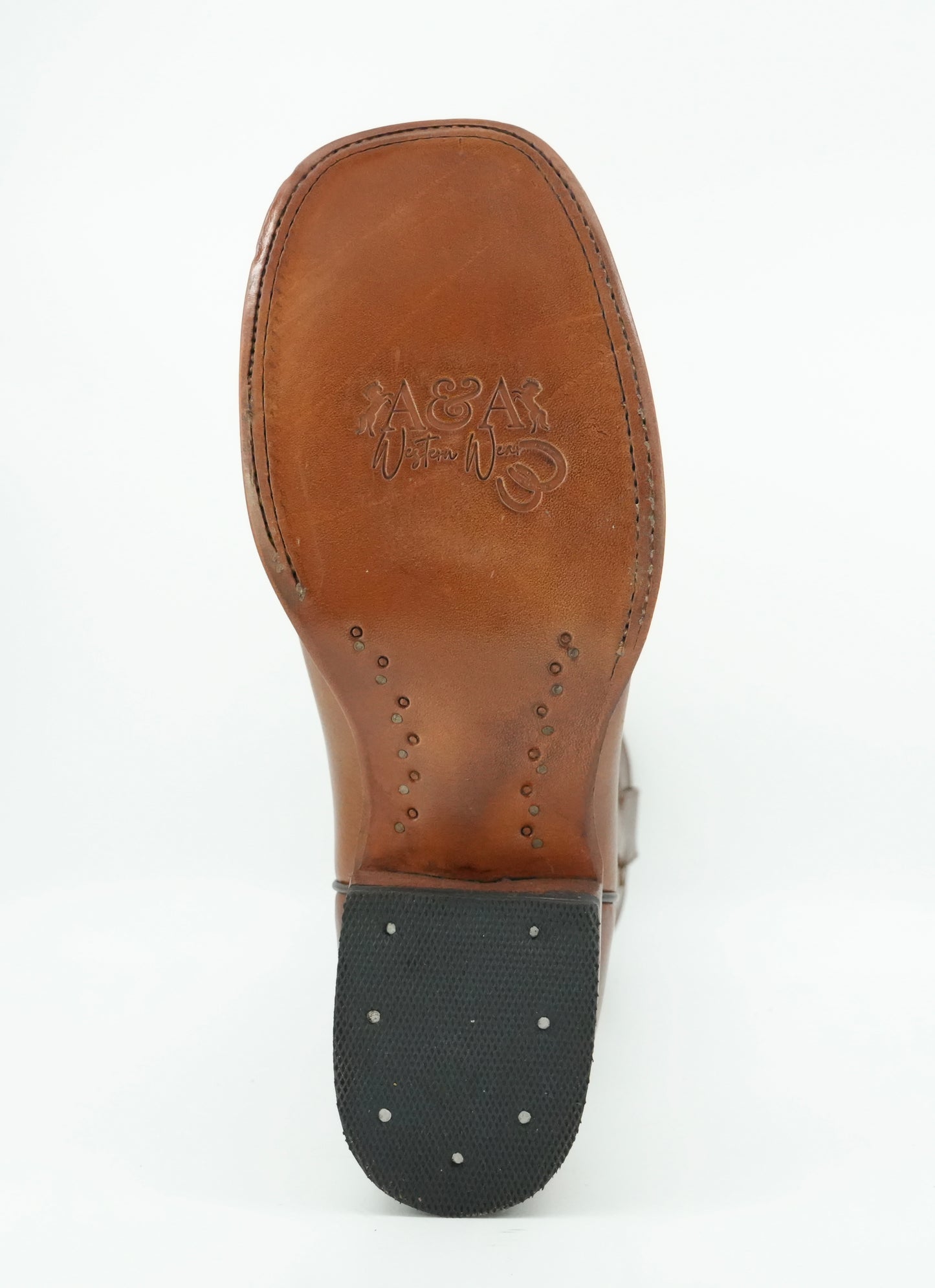 A&A Women's Mahogany Genuine Leather Wide Square Toe Boot