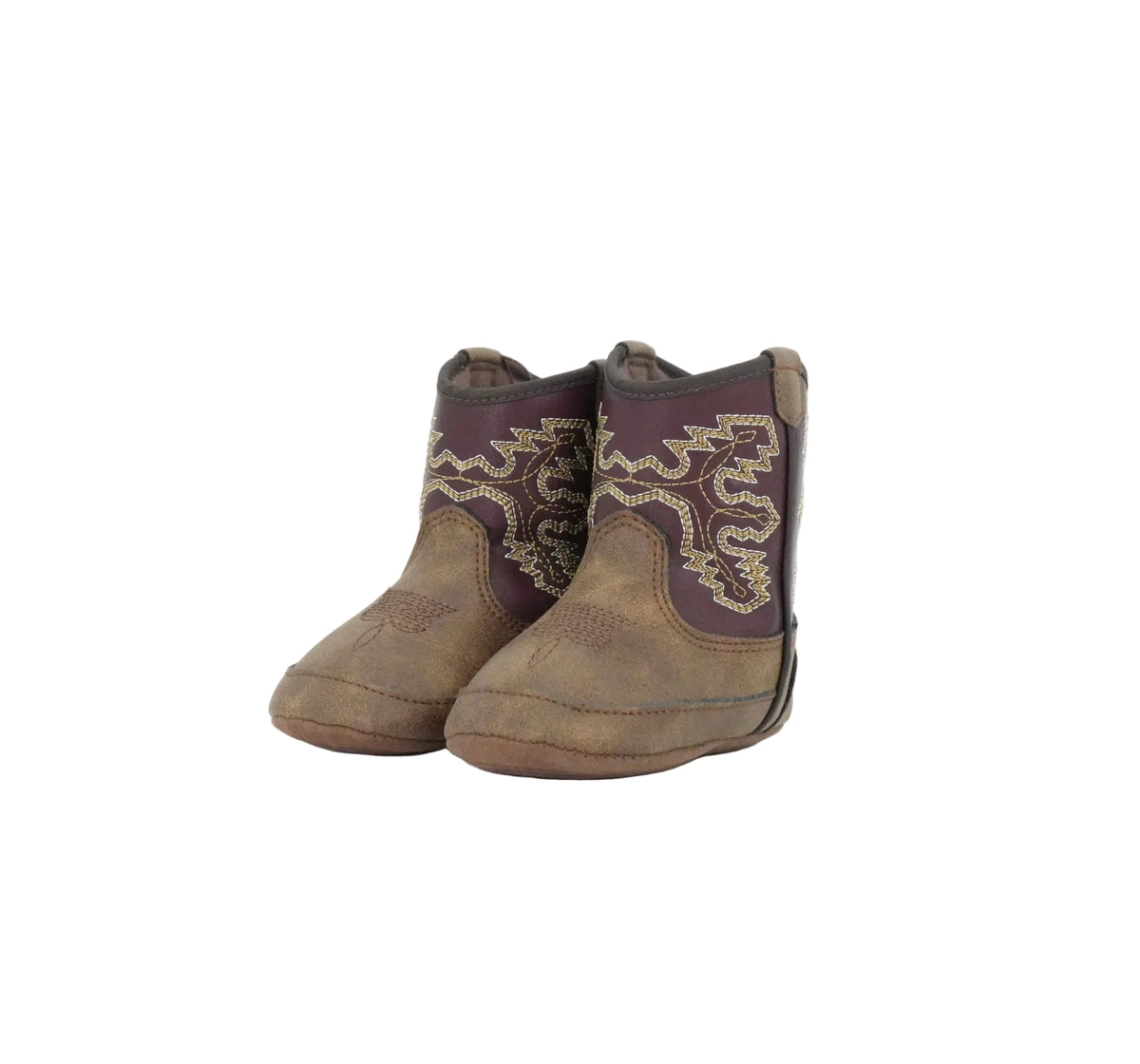 Twister Infant Blake Western Stitch Boot - Brown/Burgundy