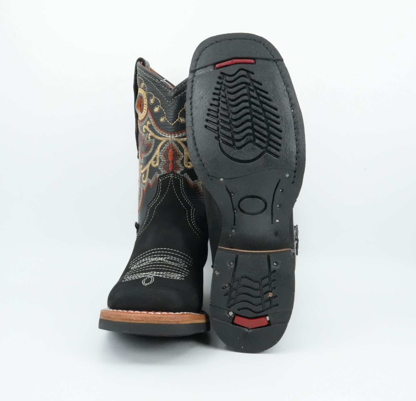 La Sierra Jr’s Nobuck Black Square Toe Boot