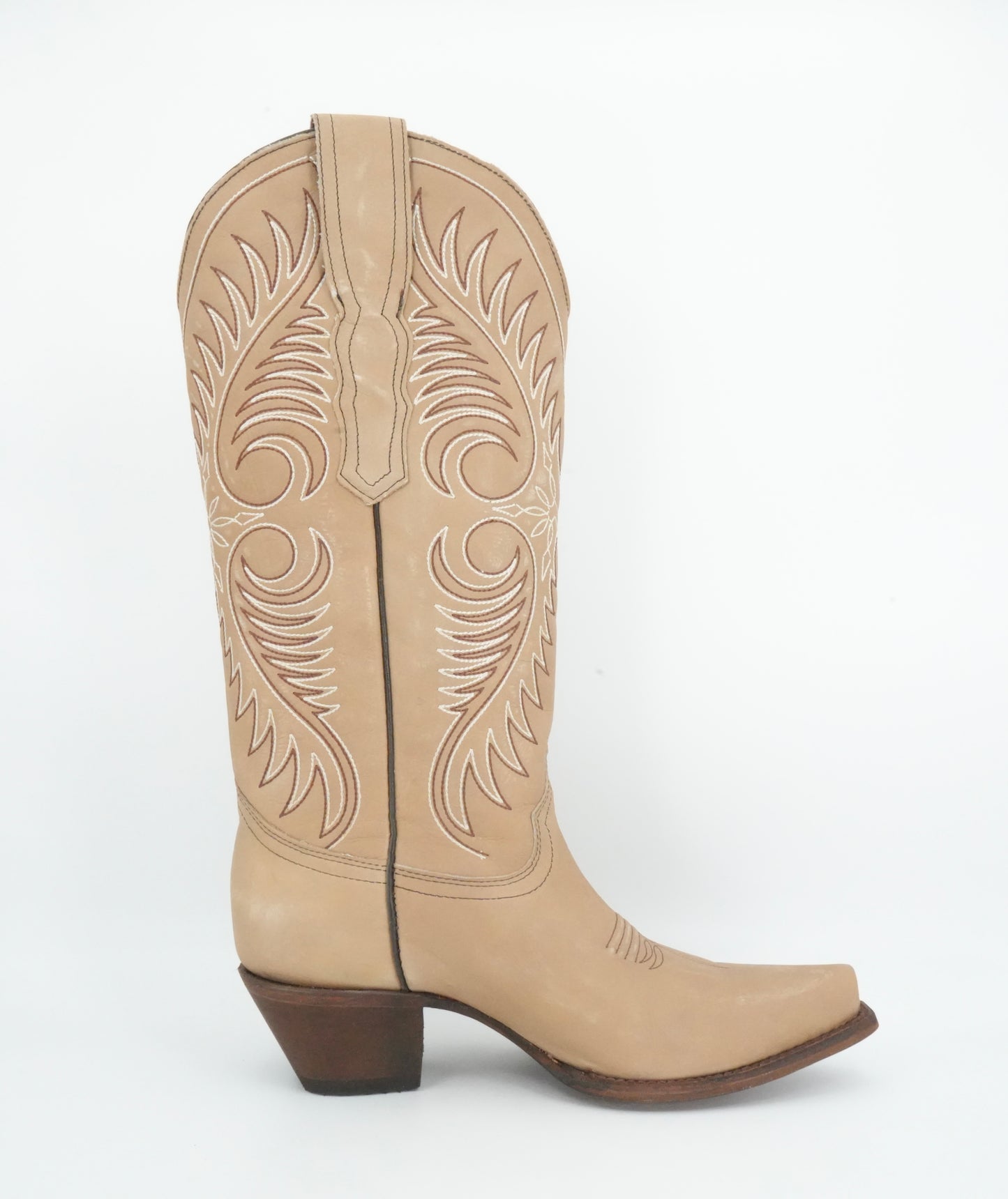 Circle G Women’s Sand Cowhide Embroidery Snip Toe Boot