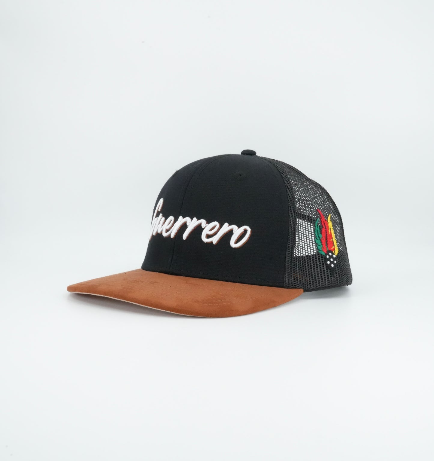 45 Cursive Trucker Cap Black Rust