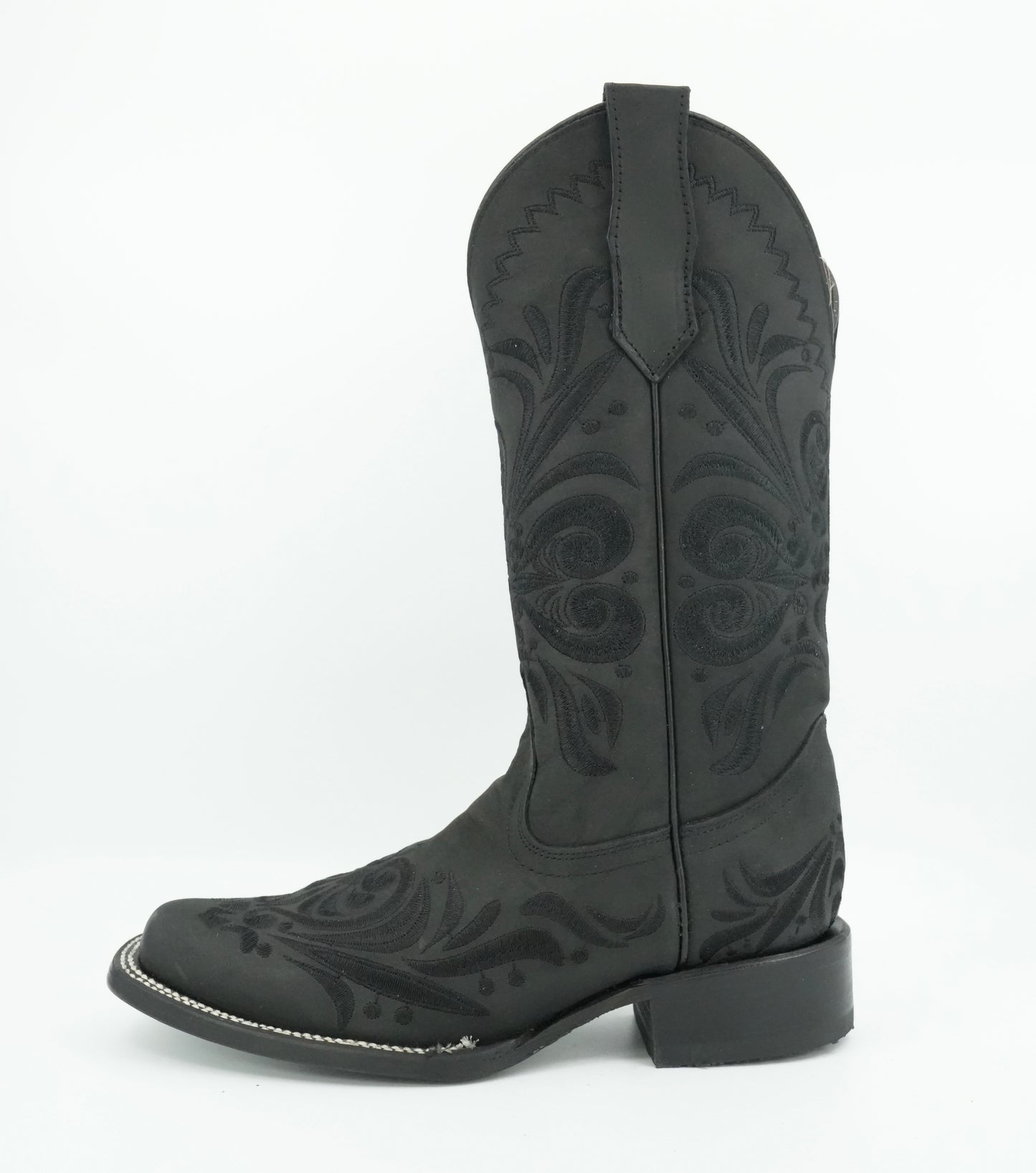 Circle G Women’s Black Crazy Embroidered Semi Square Toe Boot