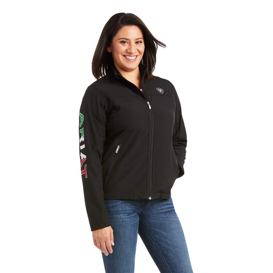 Ariat Women's Mexico Flag Team Softshell Jacket Black