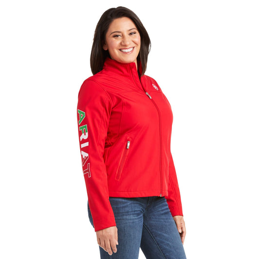 Ariat Women's Mexico Flag Team Softshell Jacket Red