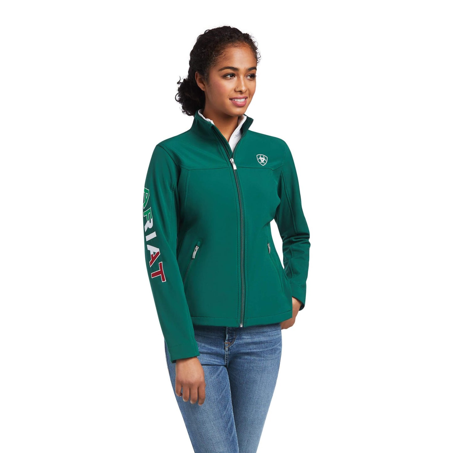 Ariat Women's Mexico Flag Team Softshell Jacket Green