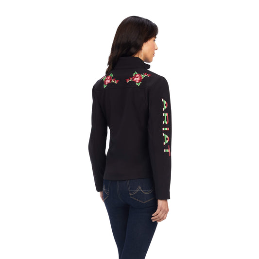 Chaqueta softshell del equipo con bordado floral Ariat