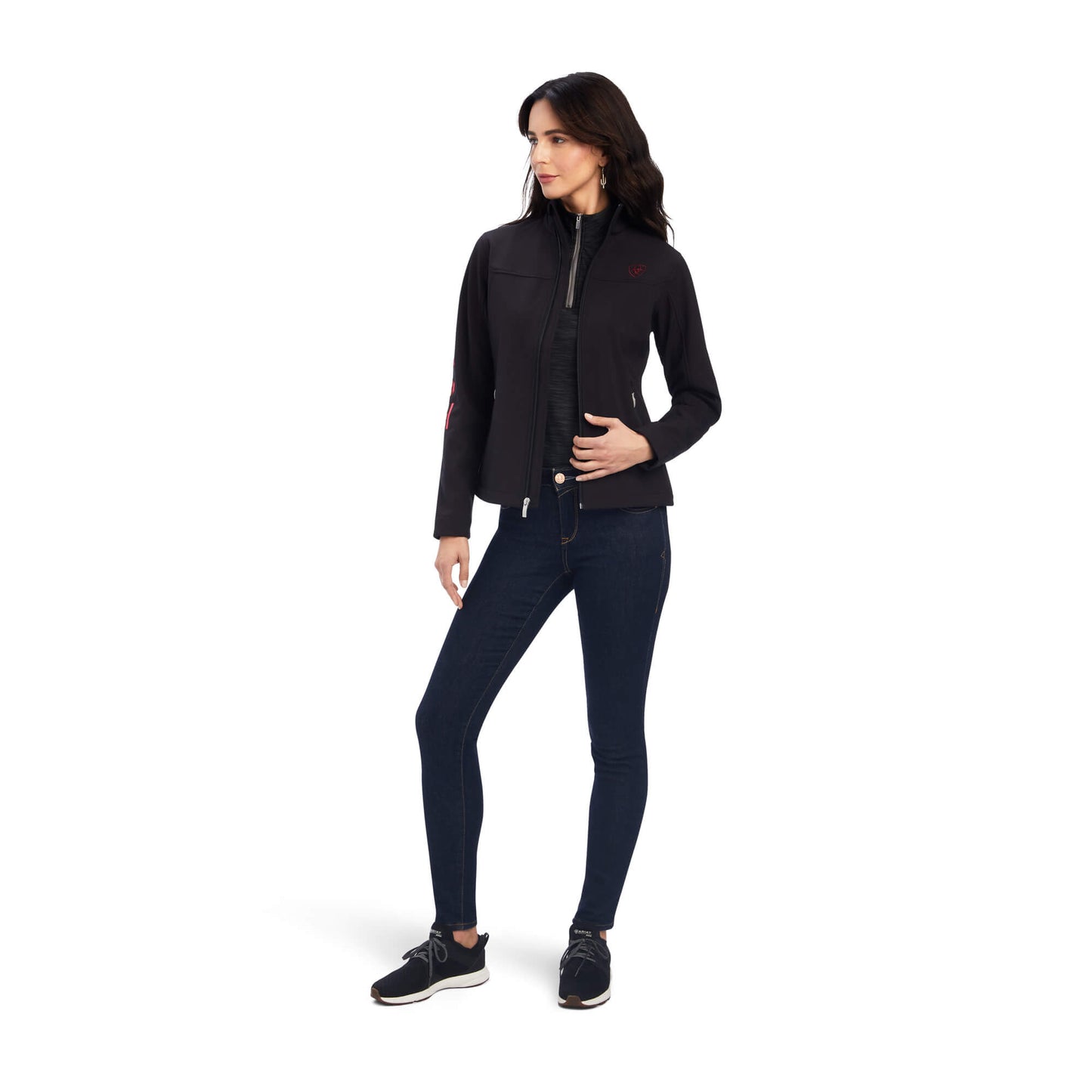 Chaqueta softshell del equipo con bordado floral Ariat