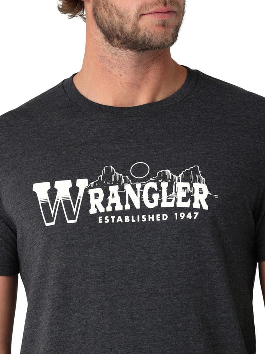 Camiseta gris jaspeada con logo West de Wrangler