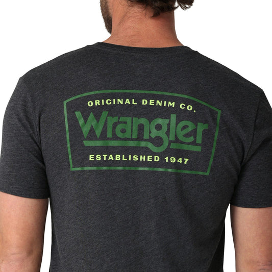 Camiseta en color carbón jaspeado con logo vaquero original de Wrangler