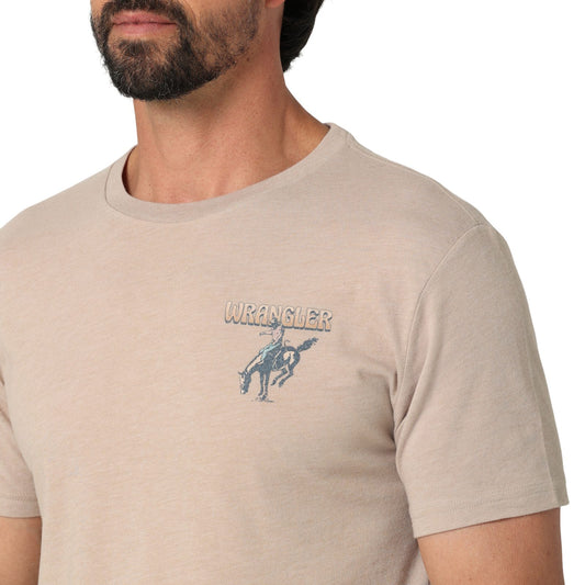 Camiseta jaspeada con gabardina y gráfico en la espalda de Wrangler