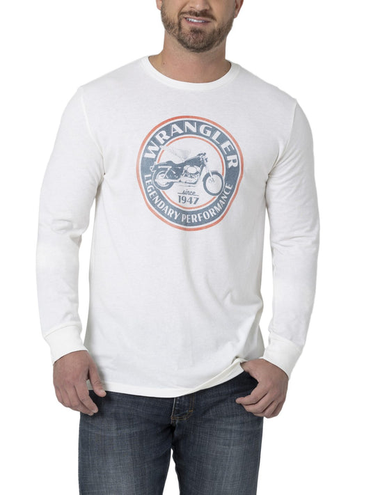 Wrangler Legendary Graphic Marshmallow Heather Long Sleeve Shirt