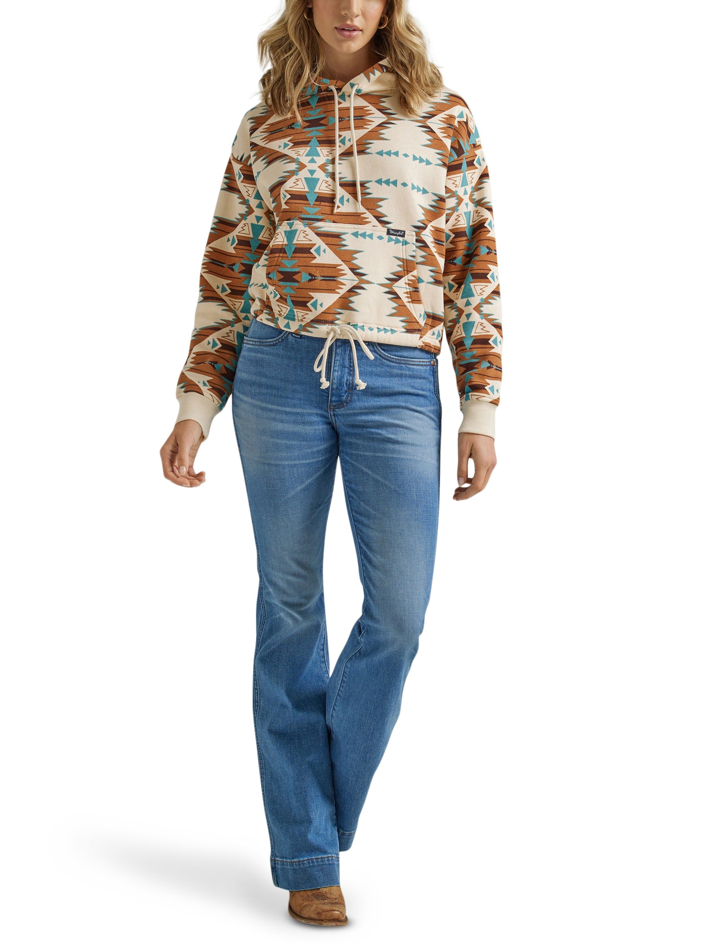Wrangler Retro Allover Southwestern Cinched Hoodie