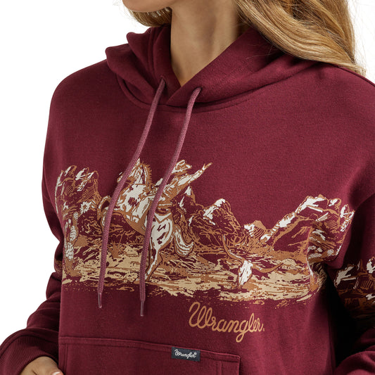 Wrangler Retro Cowboy Panorama Graphic Cinched Hoodie