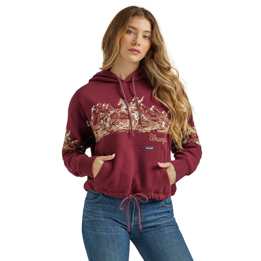 Wrangler Retro Cowboy Panorama Graphic Cinched Hoodie