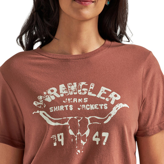 Wrangler Western Steerhead Brown Graphic T-Shirt