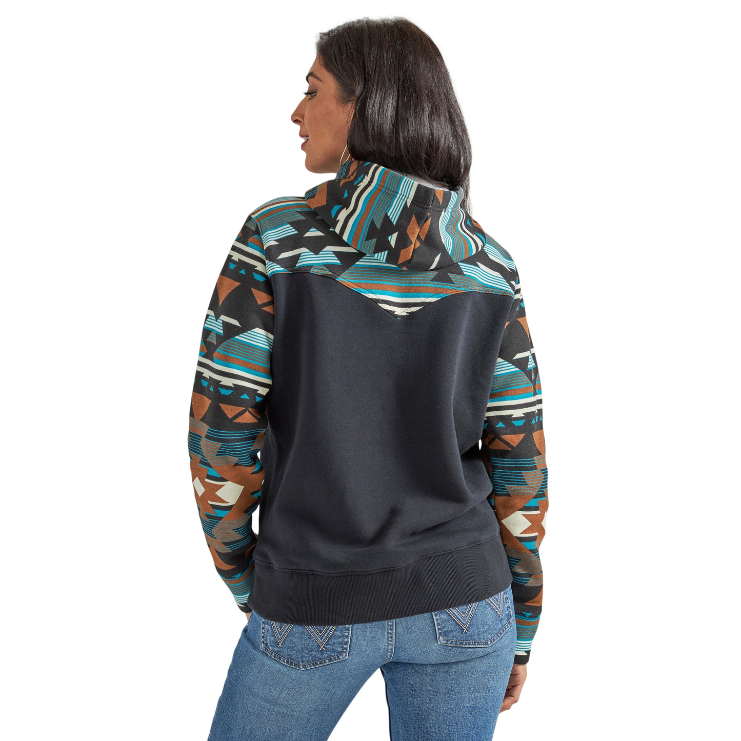 Wrangler Retro Logo Southwestern Yoke Pullover Hoodie