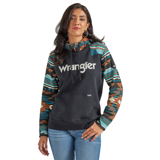 Wrangler Retro Logo Southwestern Yoke Pullover Hoodie