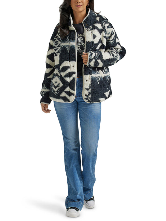 Wrangler Retro Printed Sherpa Snap Jacket