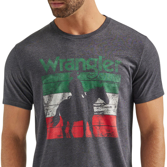 Wrangler Mexico Horse Rider Charcoal Graphic T-Shirt