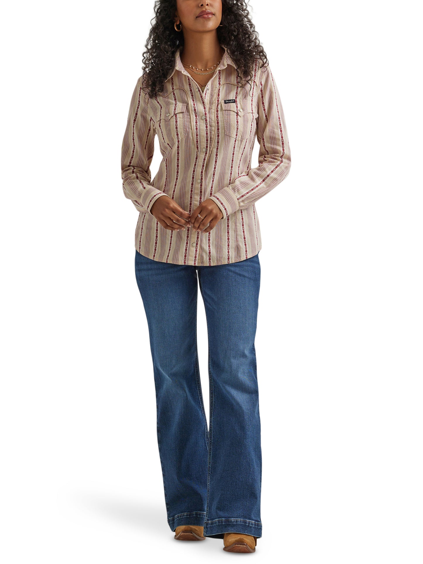 Wrangler Retro Stripe Western Snap Shirt