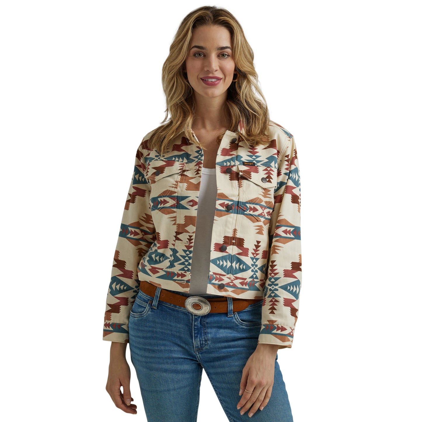 Wrangler Aztec Western Printed Boyfriend Jacket