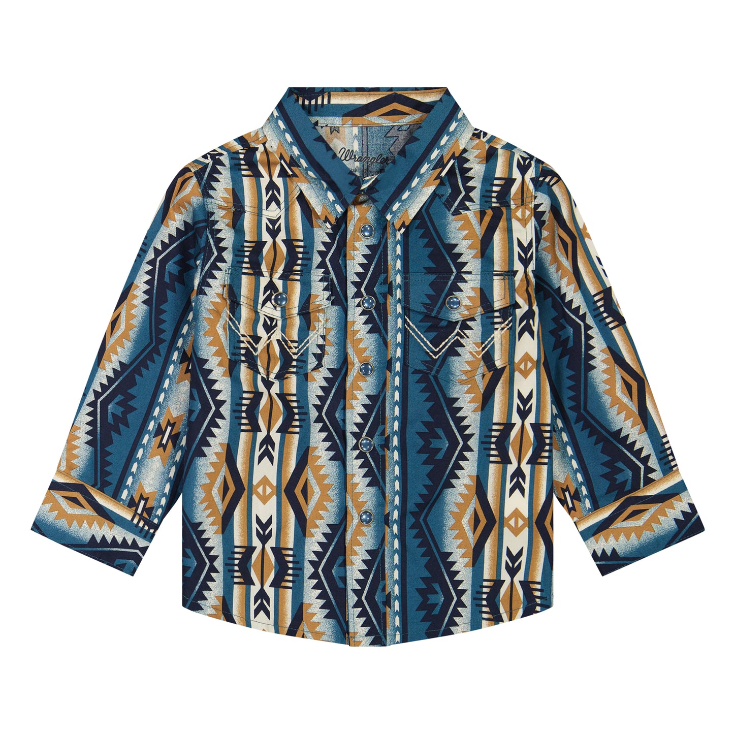 Wrangler Baby Boy's Checotah Western Long Sleeve Shirt - Teal