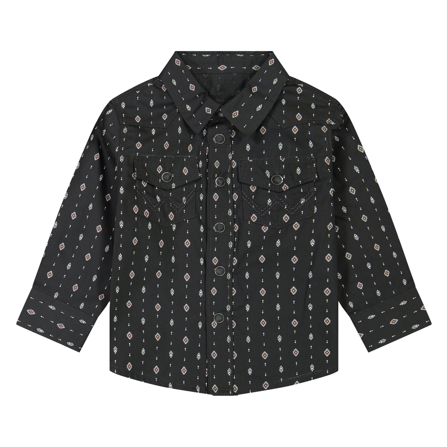 Wrangler Infant/Toddler Boy's Retro Aztec Long Sleeve Shirt - Black