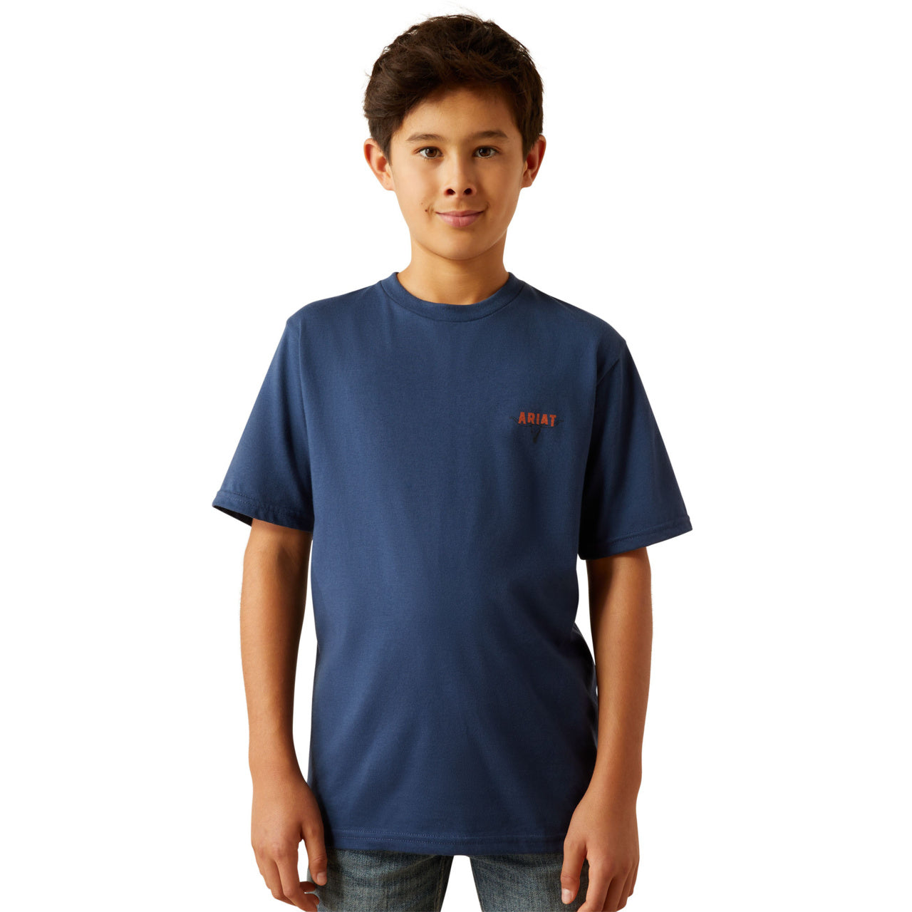 Ariat Boy's Ranch Tough Short Sleeve Space Blue T-Shirt