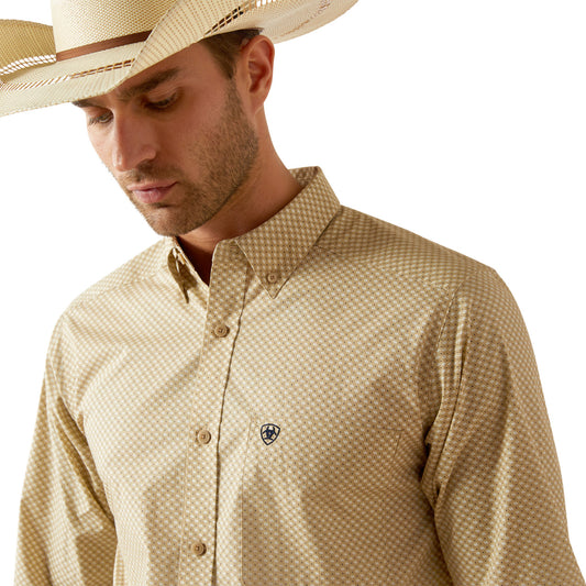 Ariat Men’s Courtney FTD Long Sleeve Khaki Button Down Shirt
