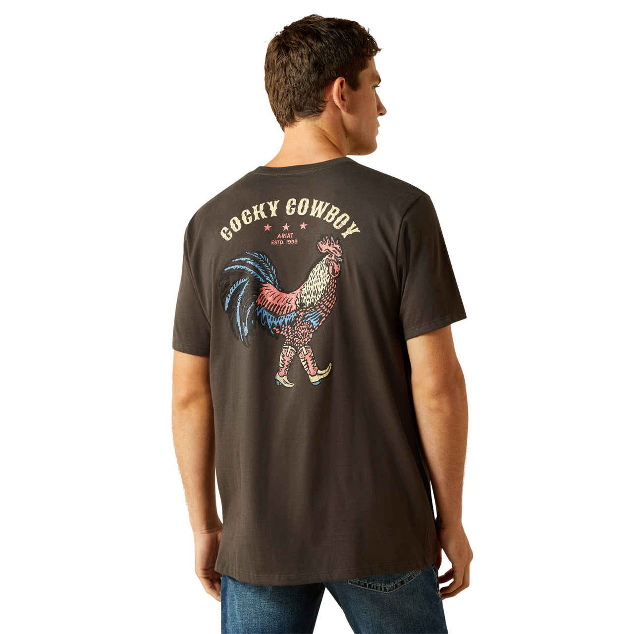 Ariat Men's Cowboy Cocky Short Sleeve Vintage Black T-Shirt
