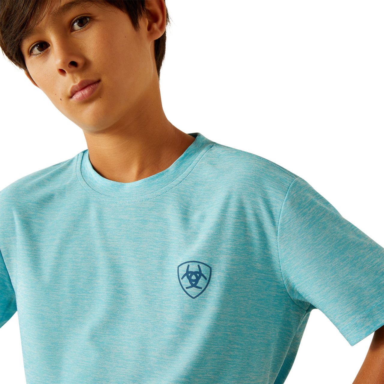 AriatTEK Boy's Diagonal Flag Charger Short Sleeve Blue Mist T-Shirt
