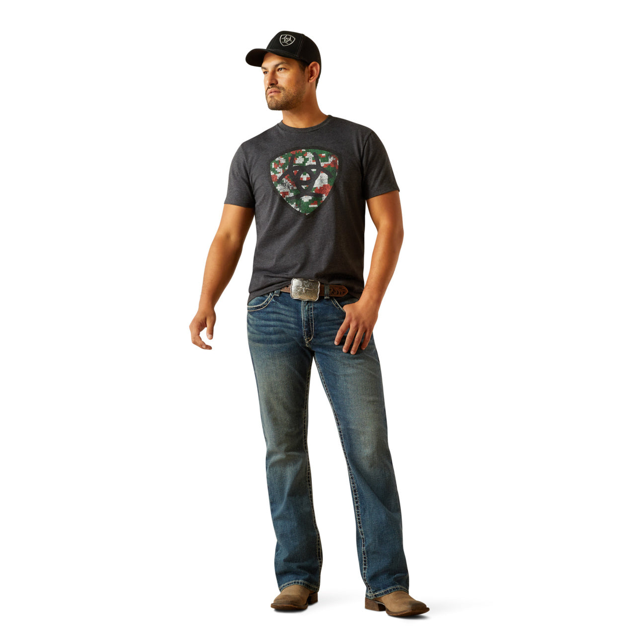Ariat Men's Mexidigi Distressed Charcoal Short Sleeve T-Shirt