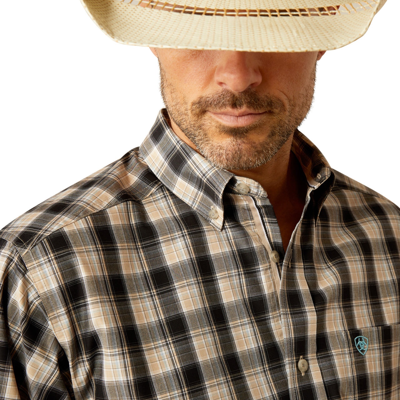 Ariat Men’s Pro Garrett Long Sleeve Bottom Down Black Shirt