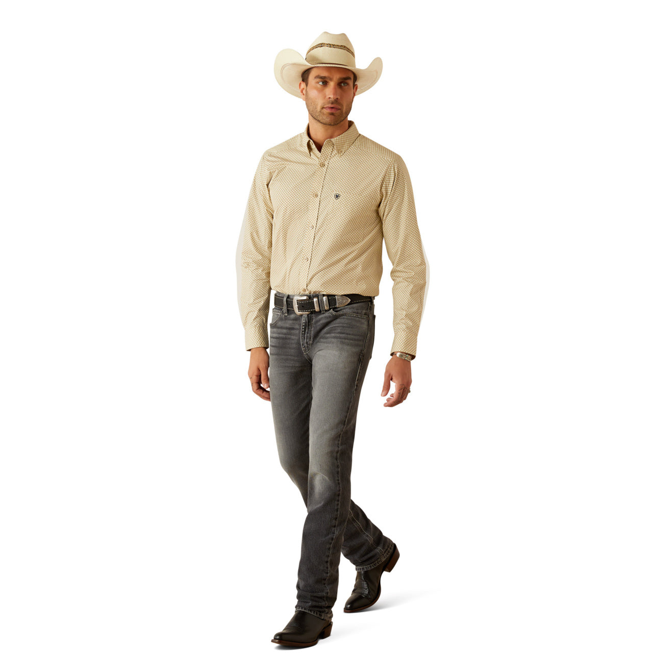 Ariat Men’s Courtney FTD Long Sleeve Khaki Button Down Shirt