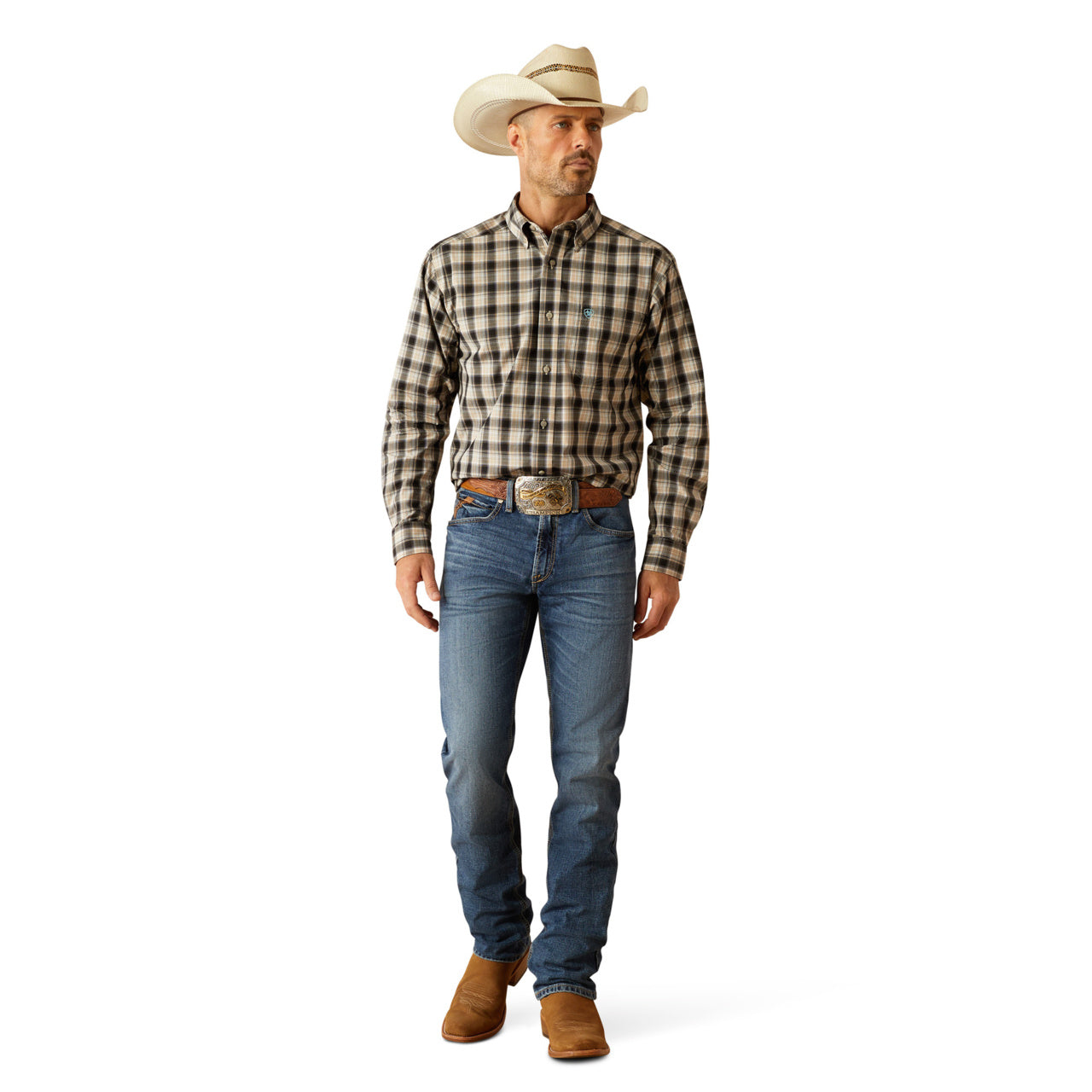 Ariat Men’s Pro Garrett Long Sleeve Bottom Down Black Shirt