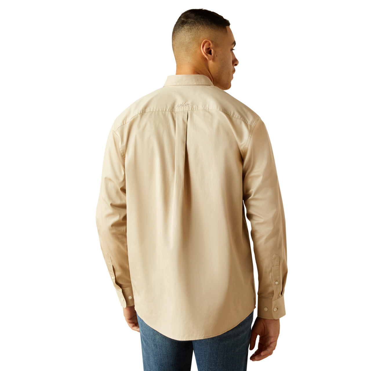 Ariat Men's Lightweight Solid Twill Long Sleeve Khaki Shirt