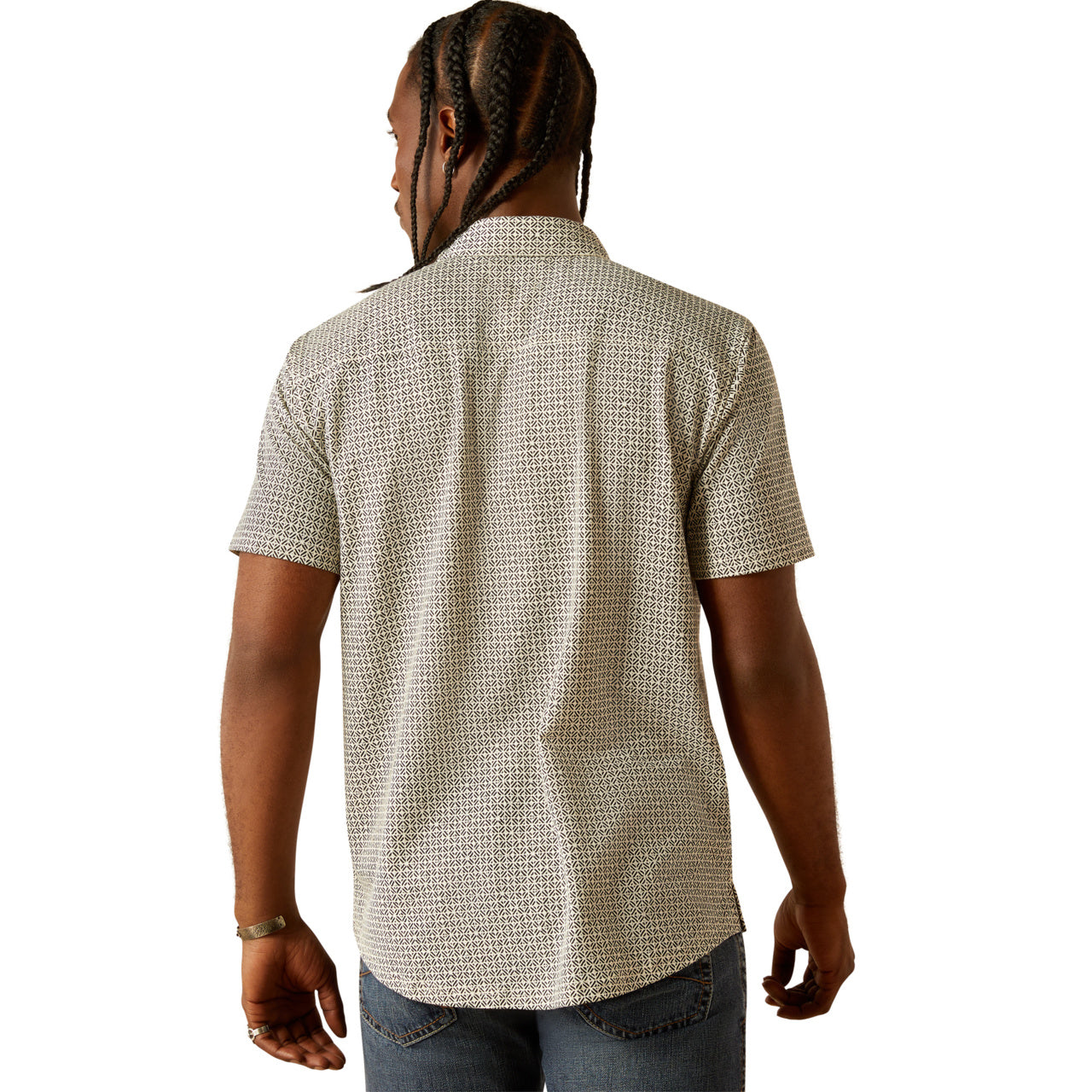 Ariat Men's Retro Button Down Short Sleeve White Shirt